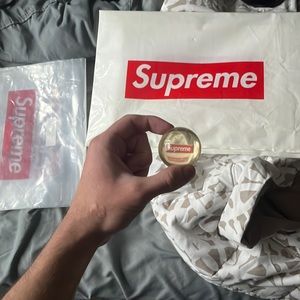Authentic Supreme bags and bouncy ball.